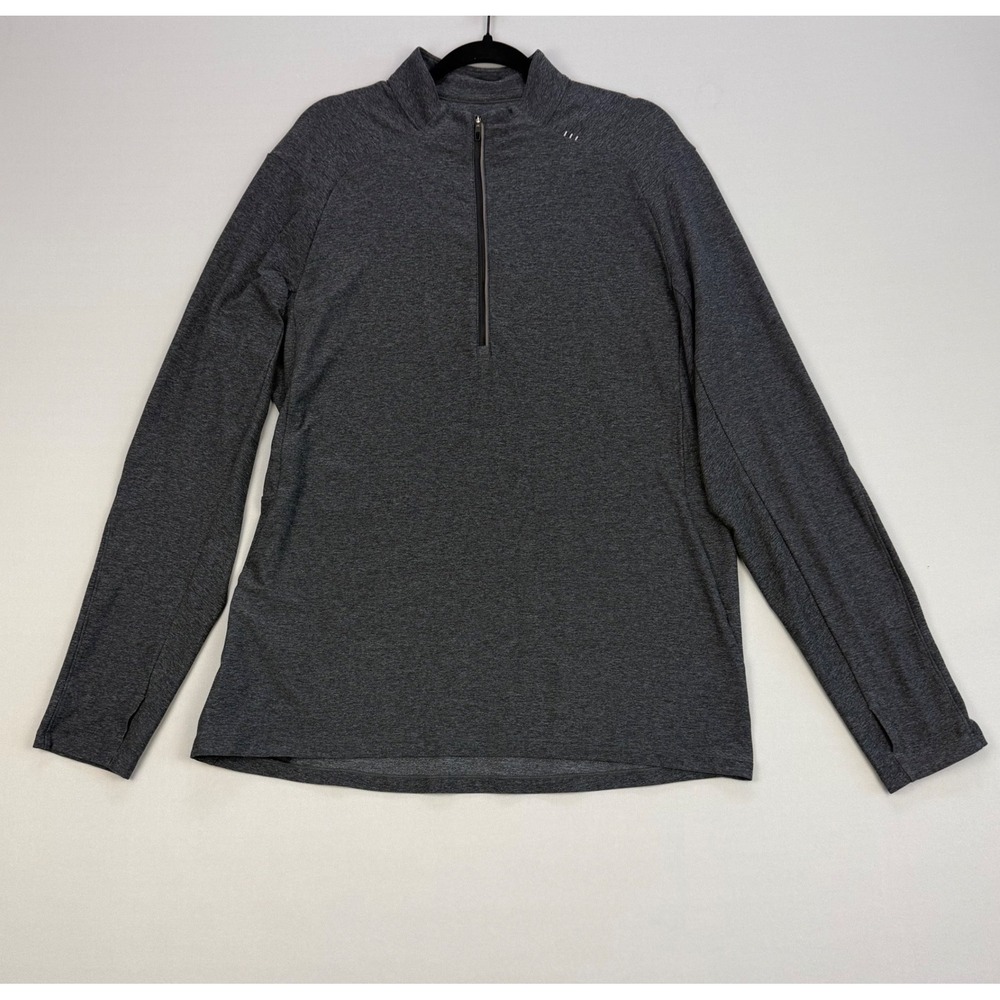 Lululemon Mens Pullover Surge Warm Half Zip EUC Heathered Charcoal Grey XL